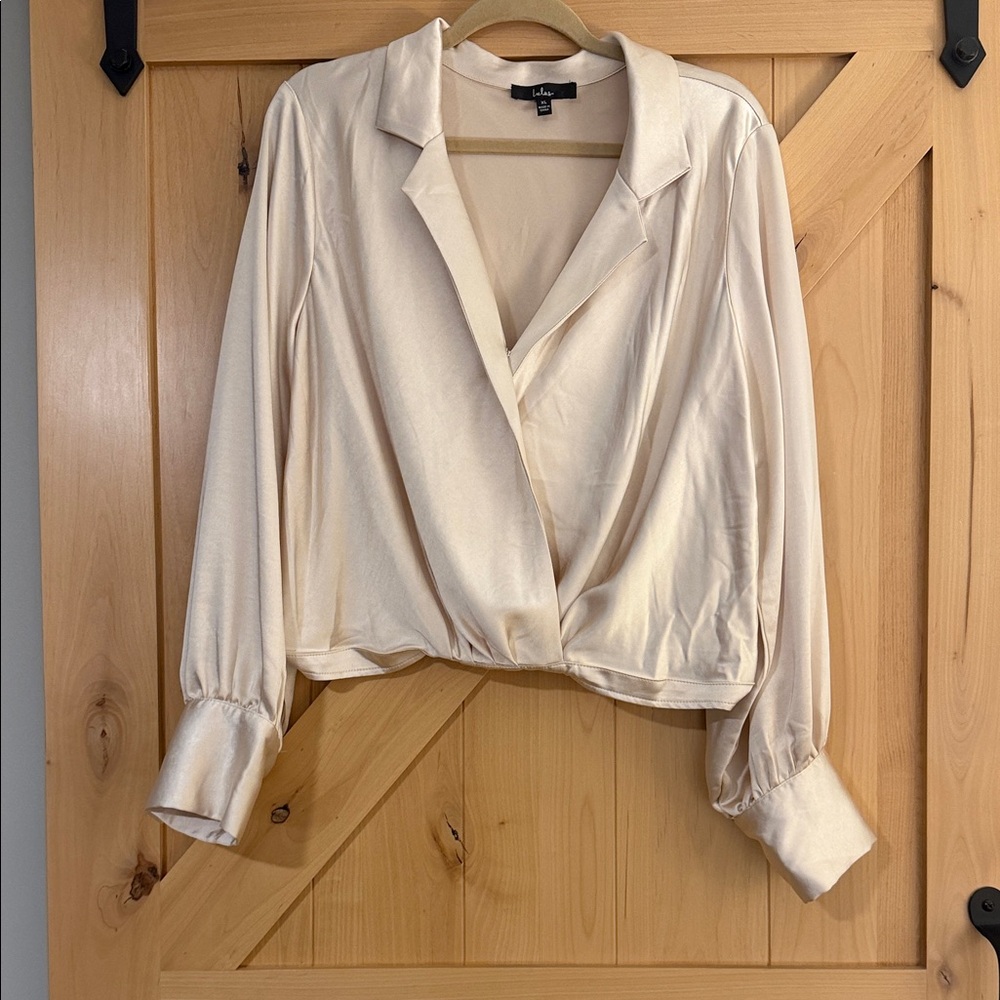 Lulu's Cream Wrap Blouse